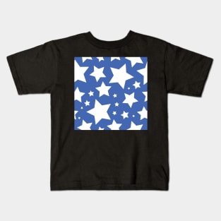 White star print on blue Kids T-Shirt